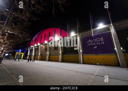 Avicii Arena, originally known as Stockholm Globe Arena and then Ericsson Globe Arena, is the world's largest spherical building Photo: Stina Stjernkv Stock Photo