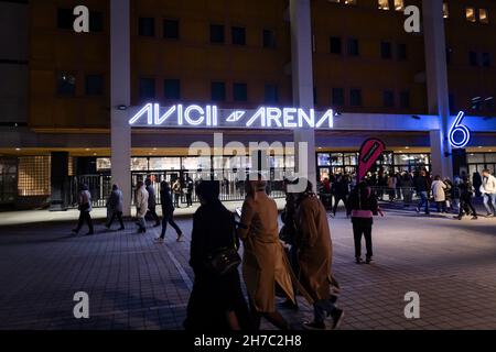 Avicii Arena, originally known as Stockholm Globe Arena and then Ericsson Globe Arena, is the world's largest spherical building Photo: Stina Stjernkv Stock Photo