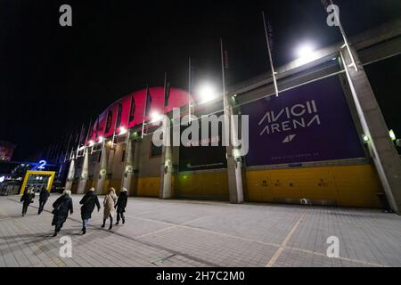 Avicii Arena, originally known as Stockholm Globe Arena and then Ericsson Globe Arena, is the world's largest spherical building Photo: Stina Stjernkv Stock Photo