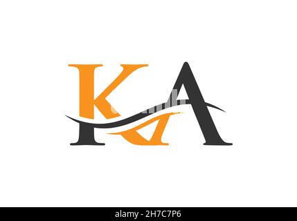 Initial linked letter KA logo design. Modern letter KA logo design vector with modern trendy Stock Vector