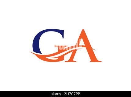GA Letter Linked Logo for business and company identity. Initial Letter GA Logo Vector Template Stock Vector