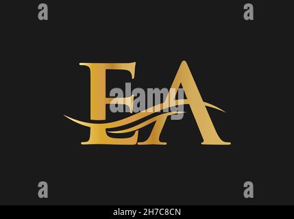 EA Linked Logo for business and company identity. Creative Letter EA Logo Vector Stock Vector