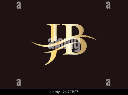 premium JB logo monogram with gold circle frame. luxury initials design