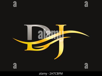 Initial linked letter DJ logo design. Modern letter DJ logo design vector with modern trendy Stock Vector
