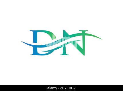 Initial DN letter linked logo vector template. Swoosh letter DN logo design. DN Logo design vector Stock Vector