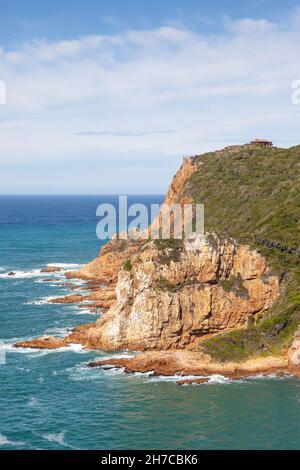 The western head of the iconic Knysna Heads in South Africa's Garden Route. Stock Photo