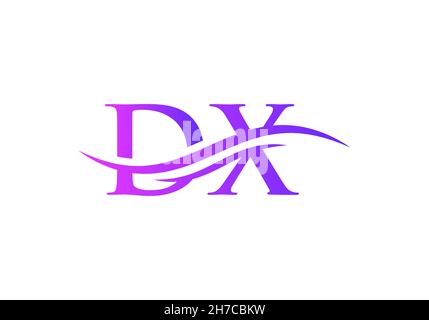 Initial linked letter DX logo design. Modern letter DX logo design vector with modern trendy Stock Vector