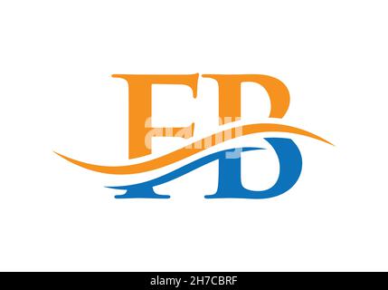 Swoosh Letter FB Logo Design for business and company identity. Water Wave FB Logo with modern trendy Stock Vector