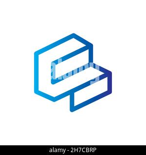 vector design. Logo created from letter S with shape of ladder logo. Stock Vector