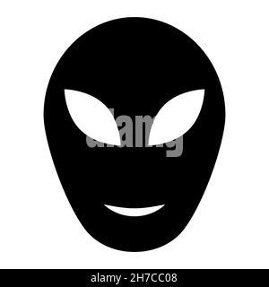 Alien head sign, ufo alien humanoid icon stock illustration Stock Vector