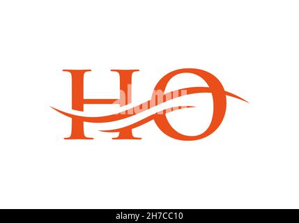 Initial HO letter linked logo vector template. Swoosh letter HO logo design. HO Logo design vector Stock Vector