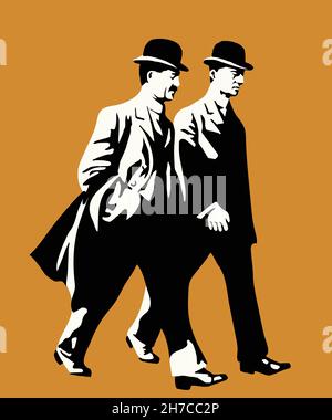 Wright Brothers, First flight illustration in line art. Stock Vector