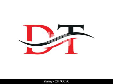 DT Letter Linked Logo for business and company identity. Initial Letter DT Logo Vector Template Stock Vector