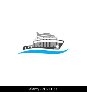vector design. logo created from collaboration of yacht and knife logo concept idea. Stock Vector
