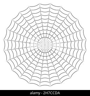 Round spider cobweb simple linear stock illustration Stock Vector