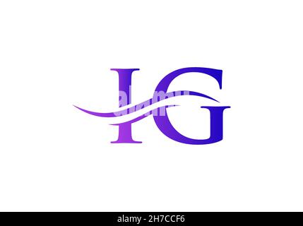 Creative IG letter with luxury concept. Modern IG Logo Design for business and company identity Stock Vector