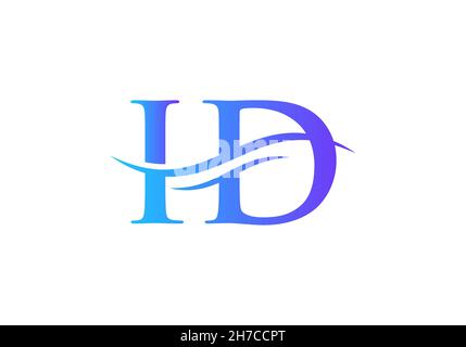 Swoosh Letter ID Logo Design for business and company identity. Water Wave ID Logo with modern trendy Stock Vector