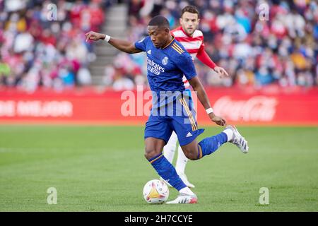 David Alaba of Real Madrid during the Spanish championship La Liga football match between Granada CF and Real Madrid on November 21, 2021 at Nuevo Los Carmenes stadium in Sevilla, Spain - Photo: Joaquin Corchero/DPPI/LiveMedia Stock Photo