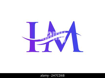 IM Logo design vector. Swoosh letter IM logo design. Initial IM letter linked logo vector template Stock Vector