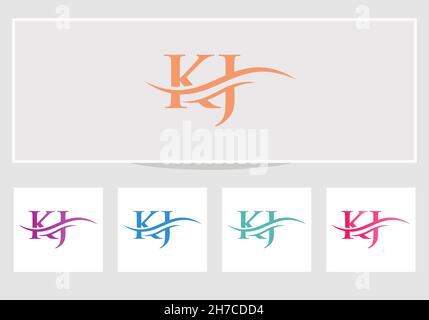 KJ letter logo. Initial KJ letter business logo design vector template Stock Vector