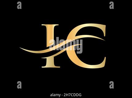 IC Linked Logo for business and company identity. Creative Letter IC Logo Vector Stock Vector