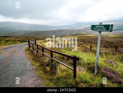 The Old Military Road between Coupar Angus and Fort George across the Cairngorm Mountains near Cockbridge Stock Photo