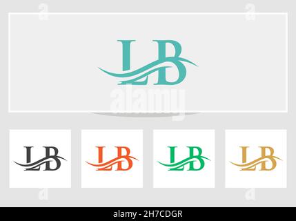 LB logo design. Initial LB letter logo vector. Swoosh letter LB logo design Stock Vector