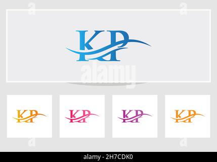 KP Linked Logo for business and company identity. Creative Letter KP Logo Vector Stock Vector