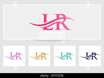 LR Letter Linked Logo for business and company identity. Initial Letter LR Logo Vector Template Stock Vector