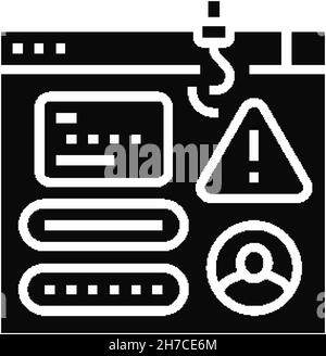 phishing attacks glyph icon vector illustration Stock Vector