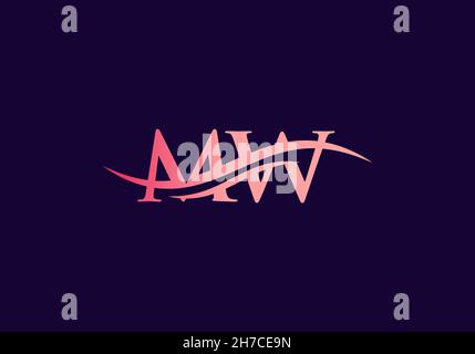 Water Wave MW Logo Vector. Swoosh Letter MW Logo Design for business ...