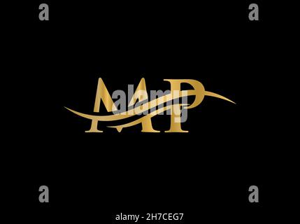 MP Letter Linked Logo for business and company identity. Initial Letter MP Logo Vector Template Stock Vector