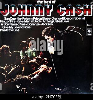 Johnny Cash: 1973. LP front cover: The Best Of Stock Photo