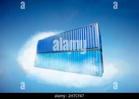 Container in cloud a software infrastructure concept Stock Photo