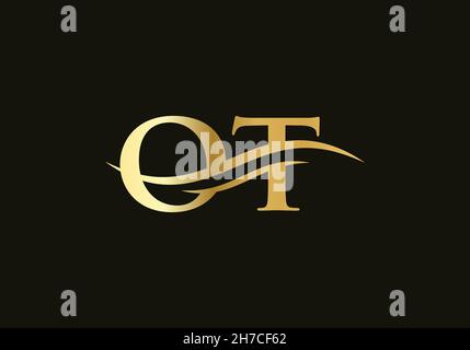 Initial linked letter OT logo design. Modern letter OT logo design vector with modern trendy Stock Vector