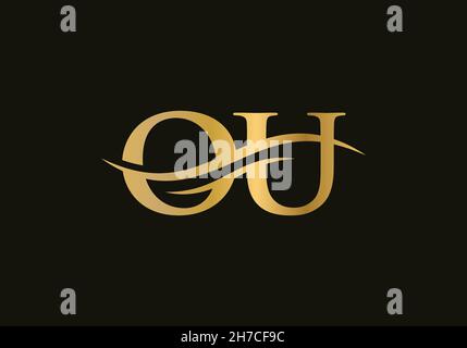 OU letter logo. Initial OU letter business logo design vector template Stock Vector
