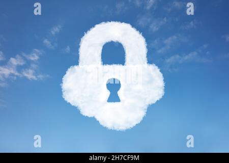 Lock made of cloud software development security Stock Photo