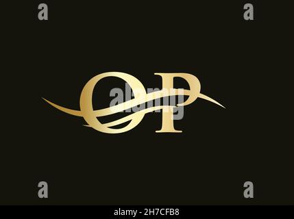 OP Letter Linked Logo for business and company identity. Initial Letter OP Logo Vector Template Stock Vector
