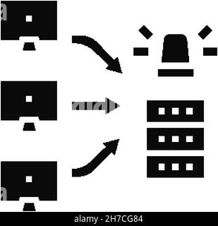 ddos attacks glyph icon vector illustration Stock Vector