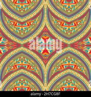 Ethnic motifs colorful seamless background Stock Vector