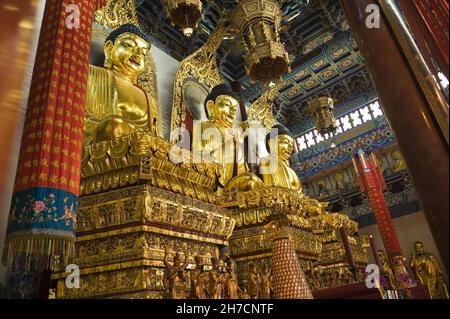Buddha statues at the Jinshan Temple (Golden Hill Temple), China, Zhenjiang Stock Photo
