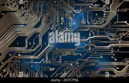 Circuit board background. Technological concept design, light background, space for text, copy space. Electronic computer technology, chip, analog Stock Vector