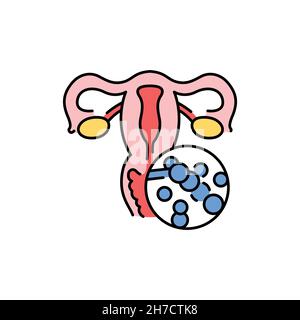 Candida fungi albicans color line icon. Human diseases. Stock Vector