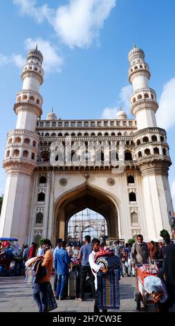 Back of Charminar, Hyderabad, Telangana . Constructed in 1591 it is a monument and mosque Stock Photo