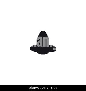 Jet fighter flat icon. Simple style jet plane symbol. Logo design element. T-shirt printing. Vector for sticker. Stock Vector