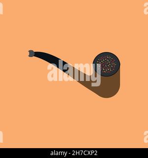 Tobacco pipe flat icon. Simple style Smoking pipe poster background symbol. Not smoke door sign. Logo design element. T-shirt printing. Vector for sti Stock Vector