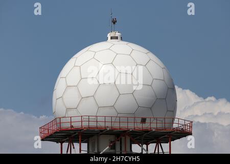 Weather Doppler Radar Sphere In Shape Of Soccer Ball Stock Photo - Alamy