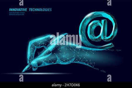 3D digital signature writing concept. Businessman whine a sign on tablet touch screen terminal. Digital pen online internet data security drawing Stock Vector