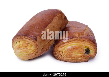 Pastry buns with stuffing isolated on white background Stock Photo