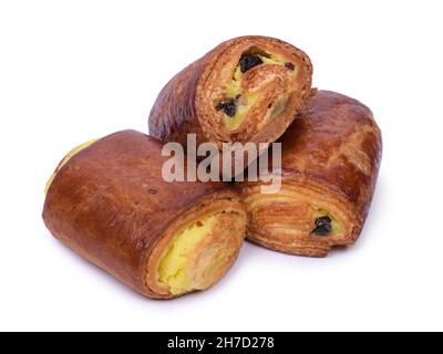 Pastry buns with stuffing isolated on white background Stock Photo